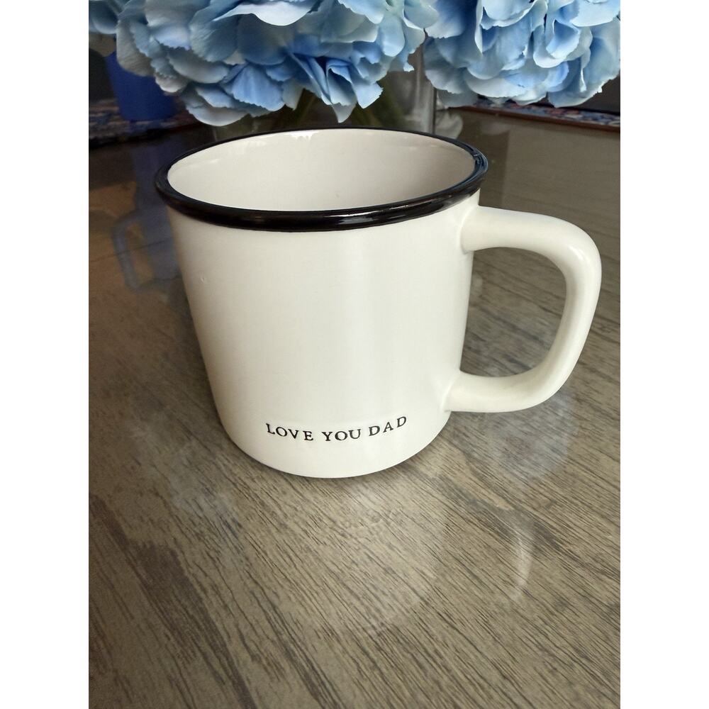 Hearth & Hand Magnolia Stoneware Coffee Mug Creamy/White Black 'Love You Dad'